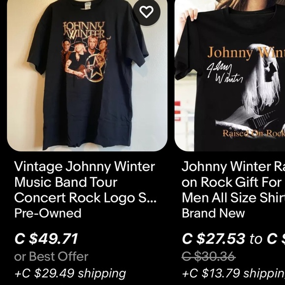 Vintage Johnny Winter T-Shirt / Large / Anvil / Tour Shirt - Picture 5 of 6